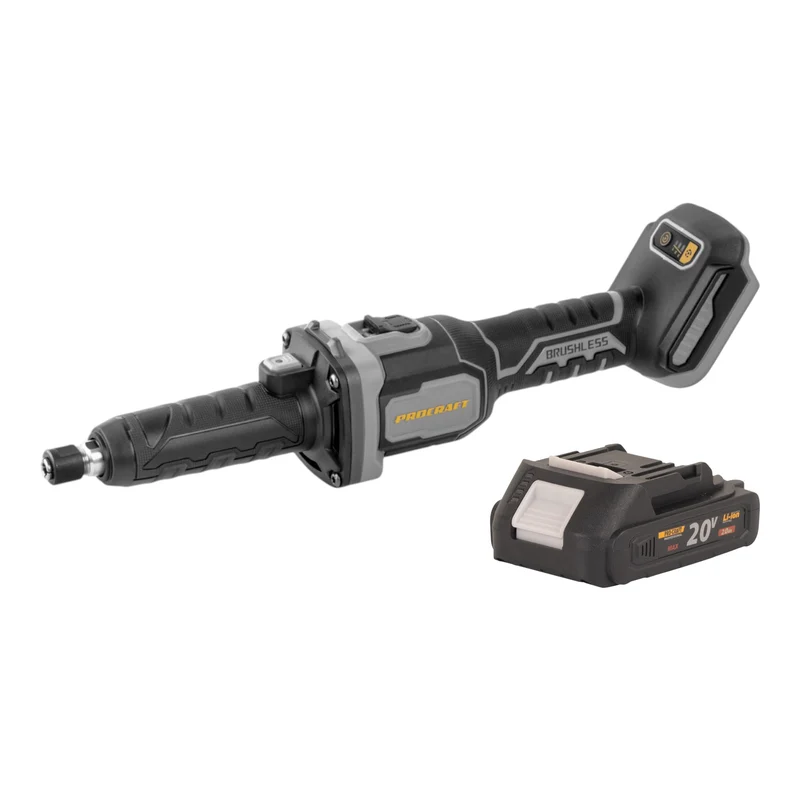 Procraft Industrial DG20A-BB Akku Geradschleifer 20 V 6 mm Brushless + 1x Akku 2,0 Ah - ohne Ladegerät