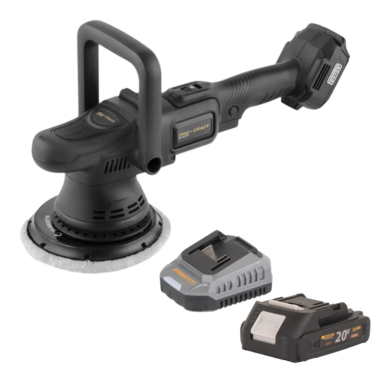 Procraft PM22bb Akku Poliermaschine 20 Volt 150 mm + 1x Akku 2,0 Ah + Ladegerät