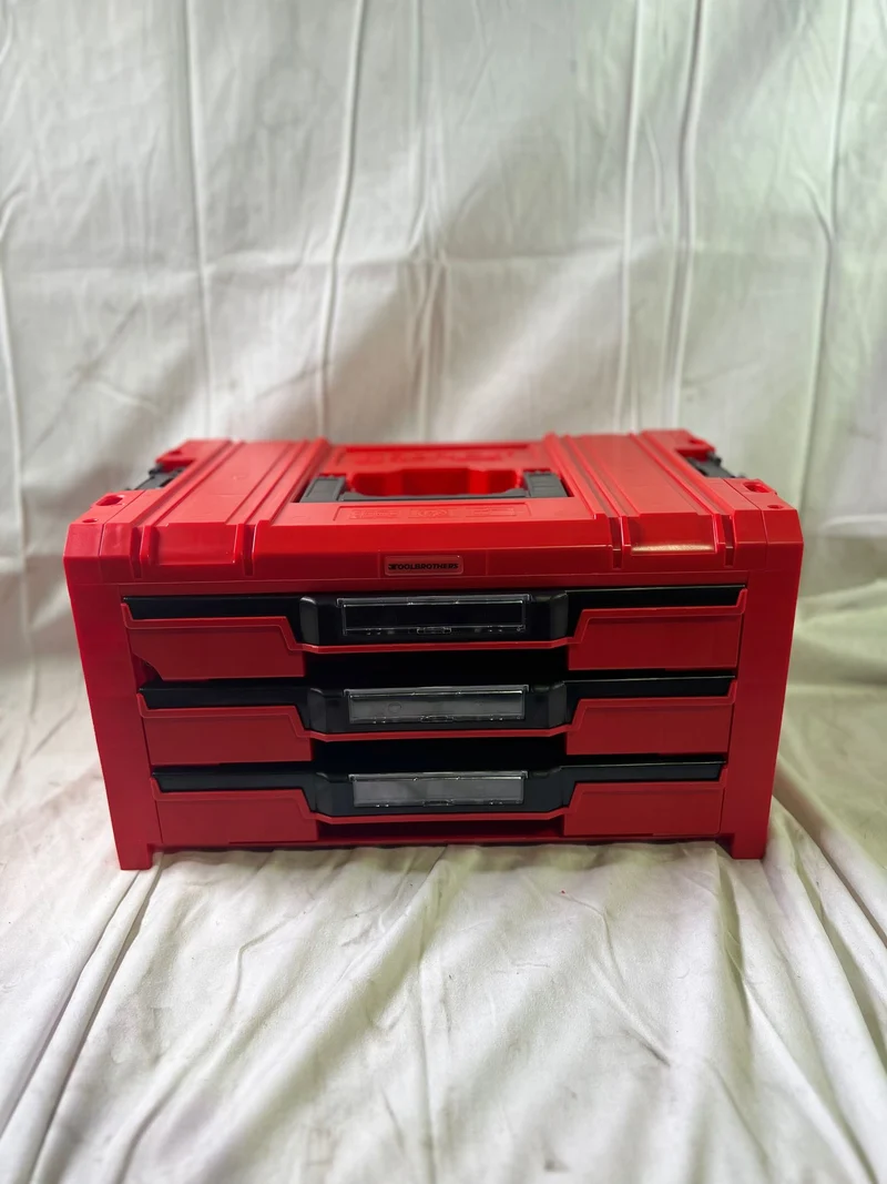 Qbrick System PRO Drawer 3 Toolbox 2.0 Expert RED ULTRA HD Werkzeugkoffer 450 x 310 x 244 mm 13,5 l stapelbar IP54 mit 3 Schubladen - Beschädigt
