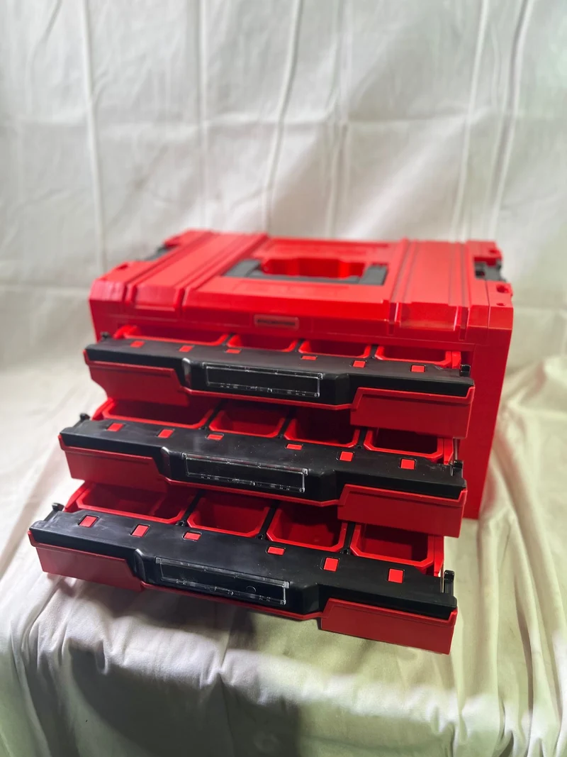 Qbrick System PRO Drawer 3 Toolbox 2.0 Expert RED ULTRA HD Werkzeugkoffer 450 x 310 x 244 mm 13,5 l stapelbar IP54 mit 3 Schubladen - Beschädigt