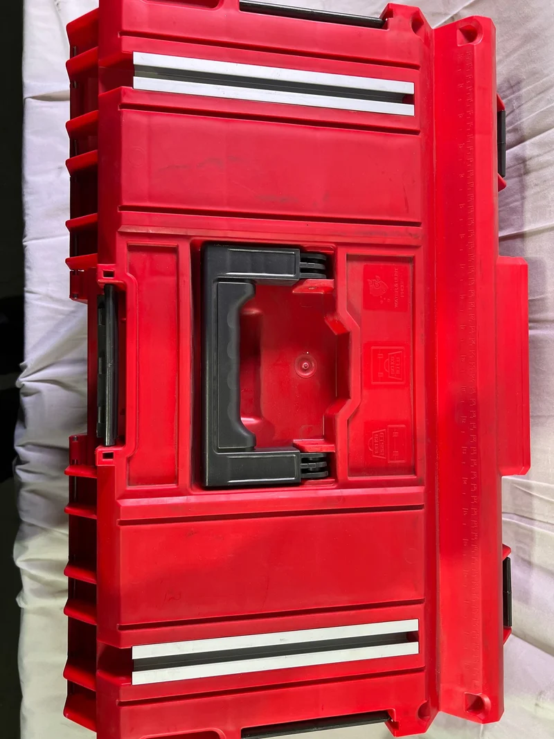 Qbrick System ONE 350 2.0 Technik RED ULTRA HD Custom Werkzeugkoffer modularer Organizer 585 x 385 x 320 mm 38 l stapelbar IP66 - Leicht Gebraucht