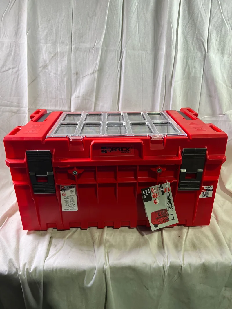 Qbrick System ONE 350 2.0 Expert RED ULTRA HD Custom Werkzeugkoffer modularer Organizer 585 x 385 x 320 mm 38 l stapelbar IP66 - Beschädigt