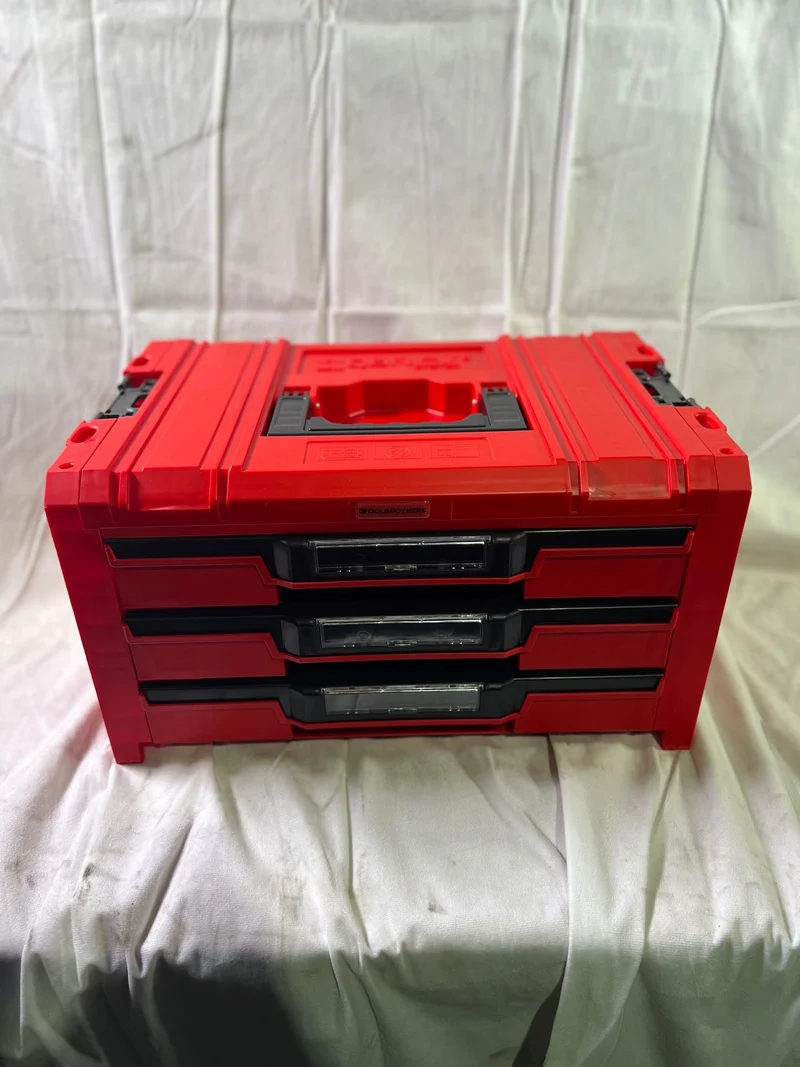 Qbrick System PRO Drawer 3 Toolbox 2.0 Expert RED ULTRA HD Werkzeugkoffer 450 x 310 x 244 mm 13,5 l stapelbar IP54 mit 3 Schubladen - Beschädigt