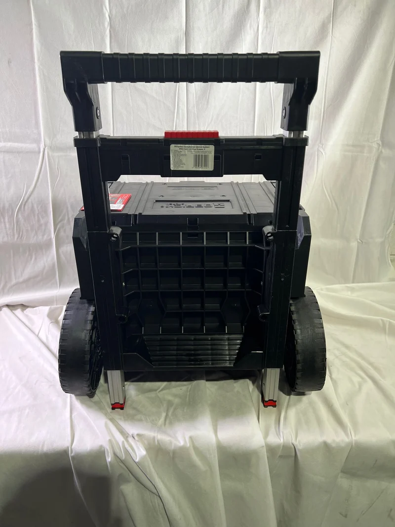 Qbrick System PRO Cart 2.0 Plus Drawer 3 mobile Box auf Rädern 520 x 415 x 660 mm 12 l 2x 4,5 l abnehmbarer Doppelteleskopgriff - Beschädigt