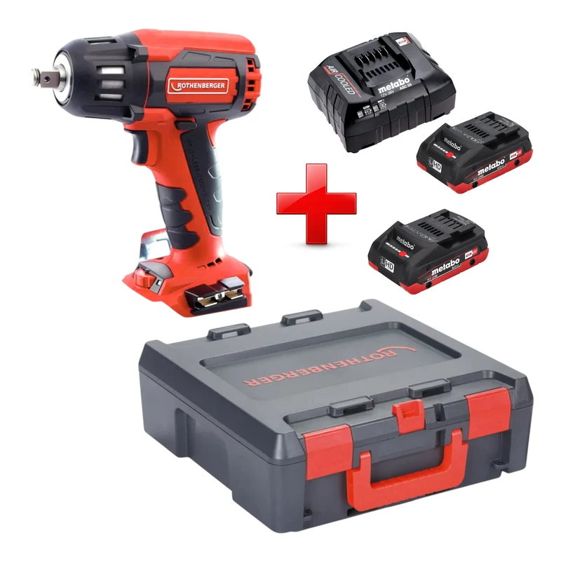 Rothenberger RO ID400 Akku Schlagschrauber 18 V 400 Nm Brushless + 2x LiHD Akku 4,0 Ah + Ladegerät + Rocase