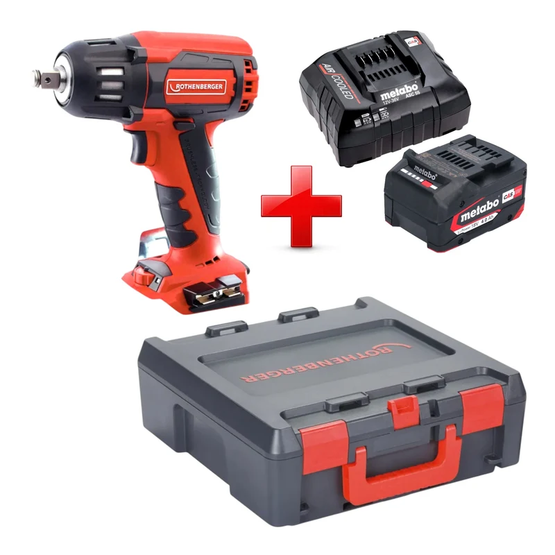 Rothenberger RO ID400 Akku Schlagschrauber 18 V 400 Nm Brushless + 1x Akku 4,0 Ah + Ladegerät + Rocase