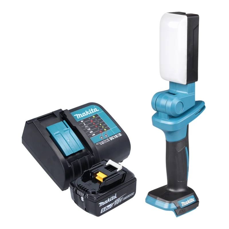 Makita DML 816 ST1X Akku Arbeitsleuchte 18 V 500 lm LED + 1x Akku 5,0 Ah + Ladegerät