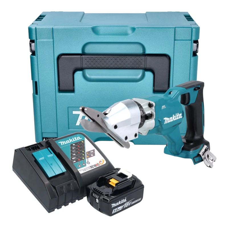 Makita DJS 800 RT1J Akku Faserzementschere 18 V Brushless + 1x Akku 5,0 Ah + Ladegerät + Makpac