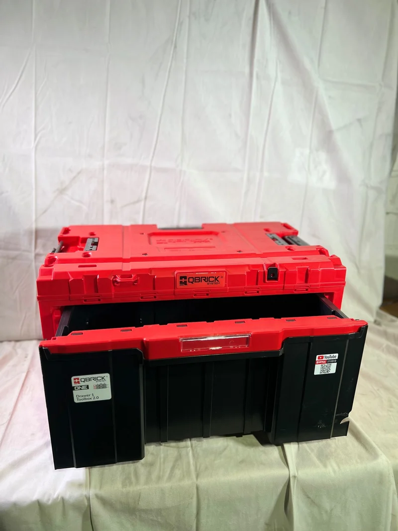 Qbrick System ONE Drawer 1 Toolbox 2.0 Red Ultra HD Custom Werkzeugbox 587 x 380 x 340 mm 32,5 L mit einer Schublade - Beschädigt