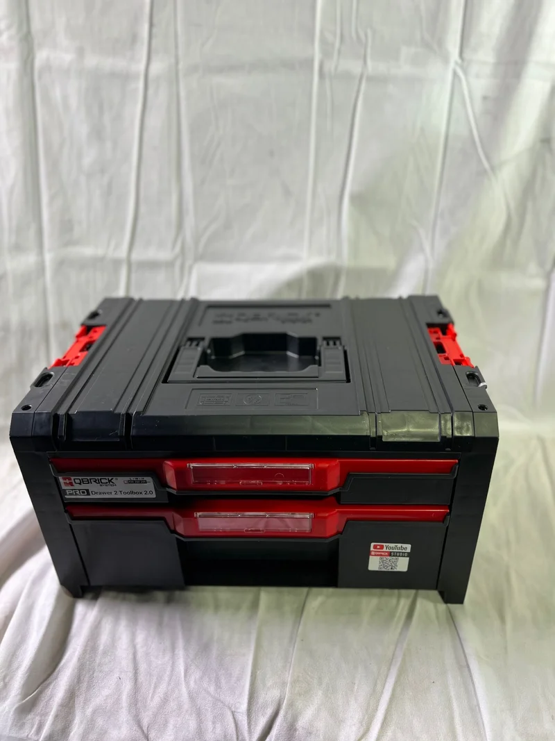 Qbrick System PRO Drawer 2 Toolbox 2.0 Basic stapelbar 450 x 310 x 244 mm 4,5 l 9,5 l IP54 mit zwei Schubläden 5 Trennwänden - Beschädigt