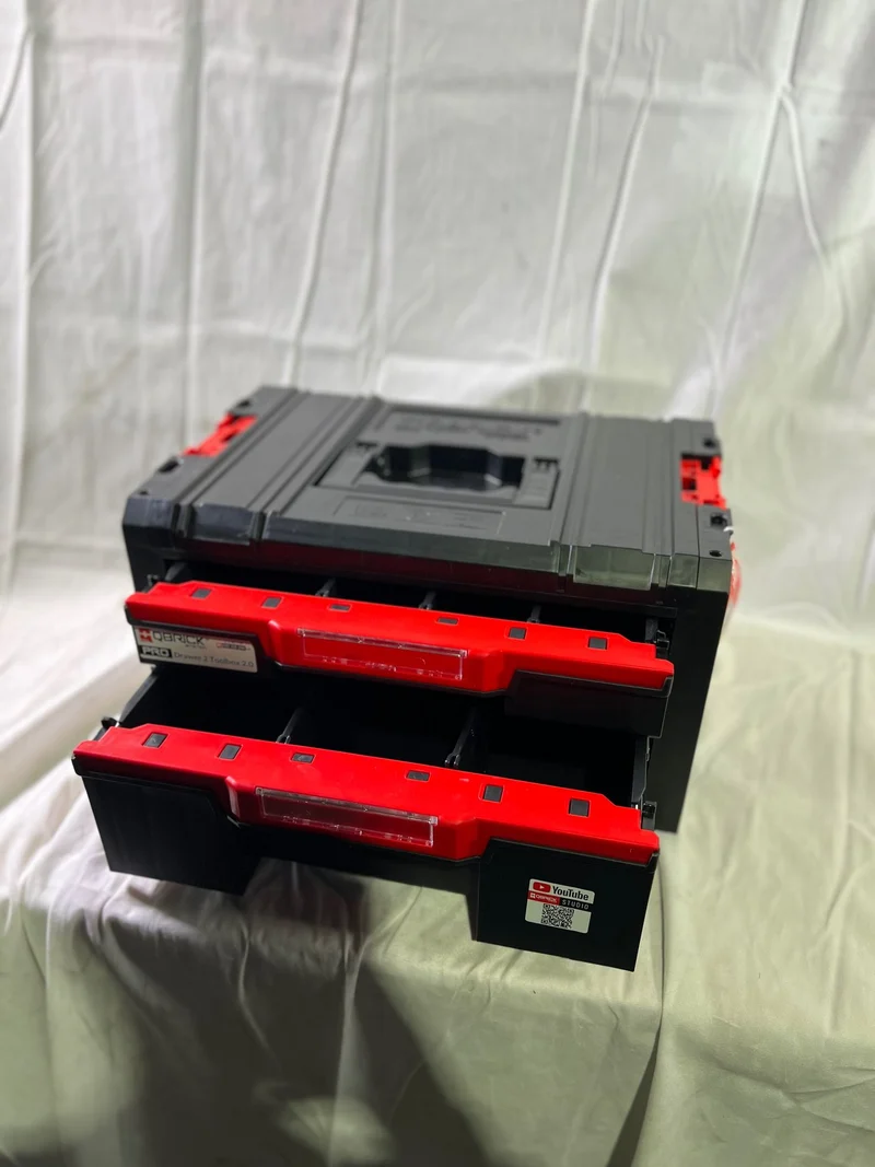 Qbrick System PRO Drawer 2 Toolbox 2.0 Basic stapelbar 450 x 310 x 244 mm 4,5 l 9,5 l IP54 mit zwei Schubläden 5 Trennwänden - Beschädigt