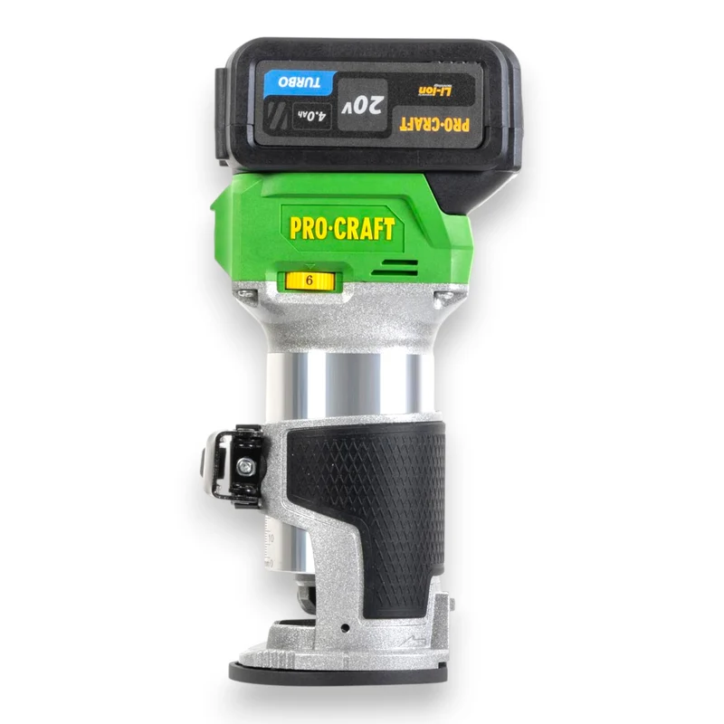 Procraft POB24-1B-F Akku Multifunktionsfräse 20 V 6 / 8 mm Brushless + 1x Akku 4,0 Ah + Ladegerät + 3-in-1 Zubehör + Tasche