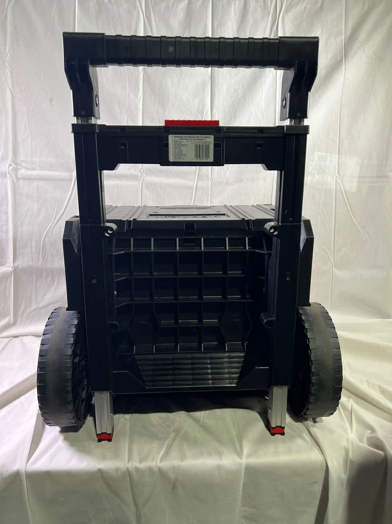 Qbrick System PRO Cart 2.0 Plus Drawer 2 mobile Box auf Rädern 520 x 415 x 660 mm 9,5 l 12 l abnehmbarer Doppelteleskopgriff - Beschädigt