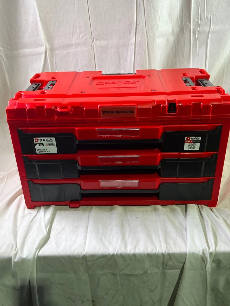 Qbrick System ONE Drawer 3 Toolbox 2.0 Red Ultra HD Werkzeugbox 587 x 380 x 340 mm 27 l mit drei Schubladen - Beschädigt