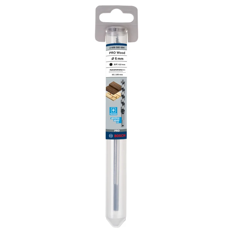 Bosch PRO Wood Schlangenbohrer 6 x 95 x 160 mm HEX ( 260858569 ) für Schlagbohrschrauber und Bohrschrauber
