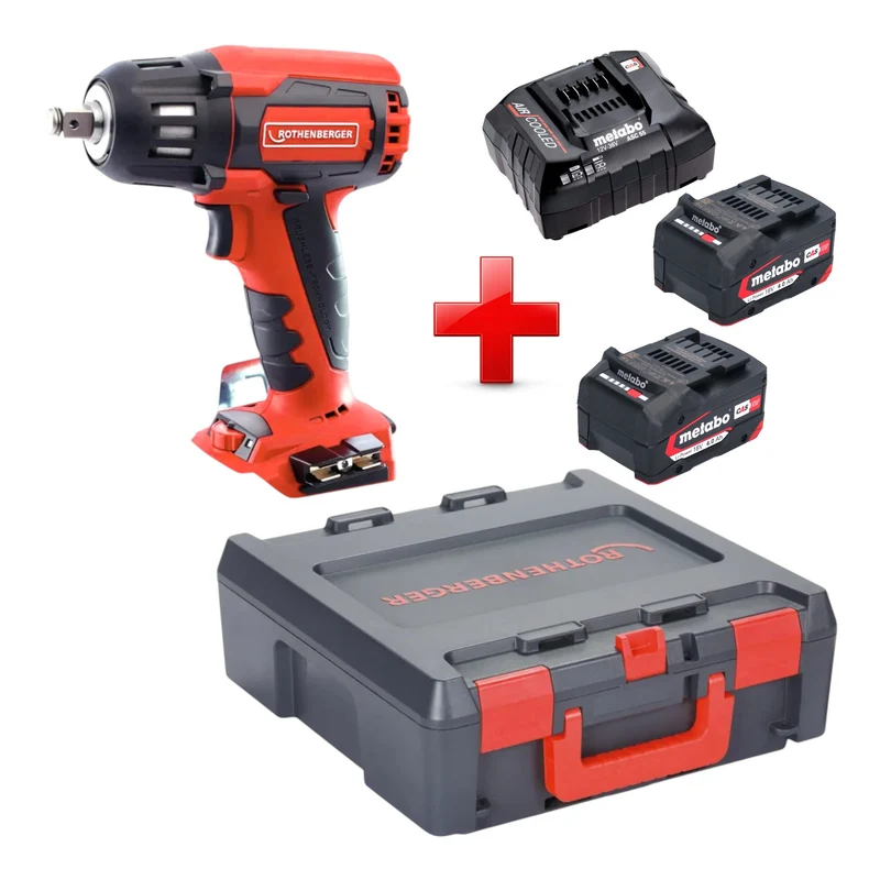 Rothenberger RO ID400 Akku Schlagschrauber 18 V 400 Nm Brushless + 2x Akku 4,0 Ah + Ladegerät + Rocase