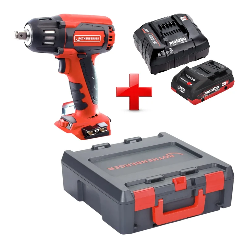 Rothenberger RO ID400 Akku Schlagschrauber 18 V 400 Nm Brushless + 1x LiHD Akku 4,0 Ah + Ladegerät + Rocase
