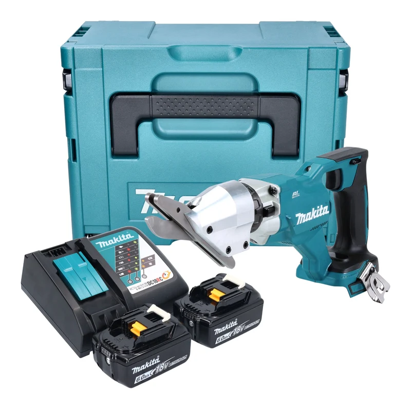 Makita DJS 800 RGJ Akku Faserzementschere 18 V Brushless + 2x Akku 6,0 Ah + Ladegerät + Makpac