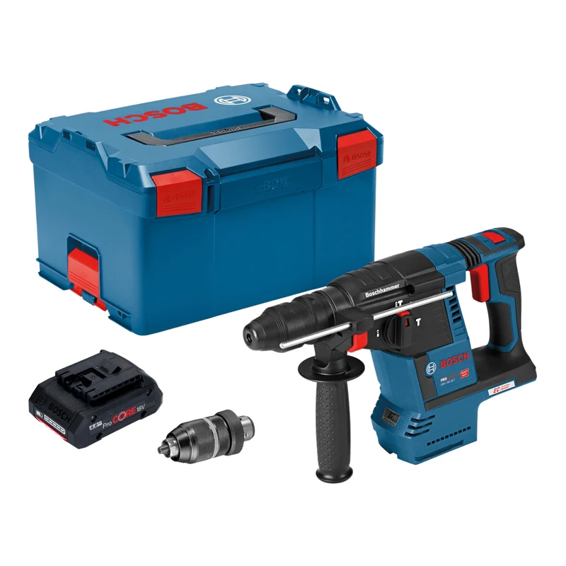 Bosch GBH 18V-26 F Professional Akku Bohrhammer 18 V 2,6 J SDS plus Brushless + 1x ProCORE Akku 4,0 Ah + L-Boxx - ohne Ladegerät