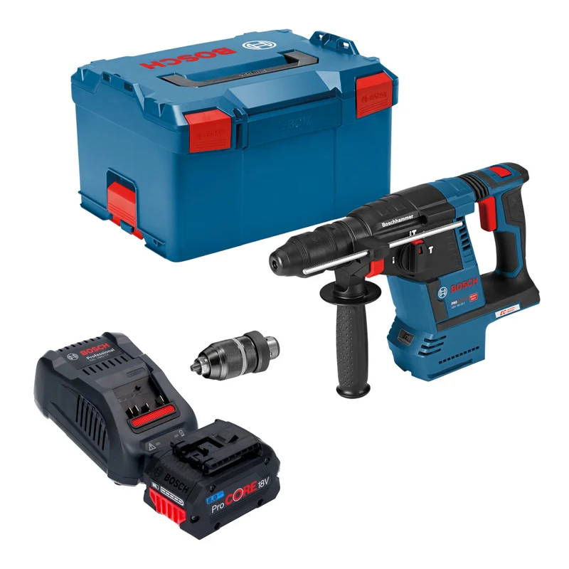 Bosch GBH 18V-26 F Professional Akku Bohrhammer 18 V 2,6 J SDS plus Brushless + 1x ProCORE Akku 8,0 Ah + Ladegerät + L-Boxx