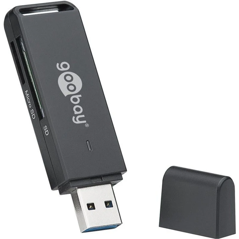 Goobay Kartenlesegerät USB 3.0 zum Lesen von Micro SD und SD Speicherkartenformaten