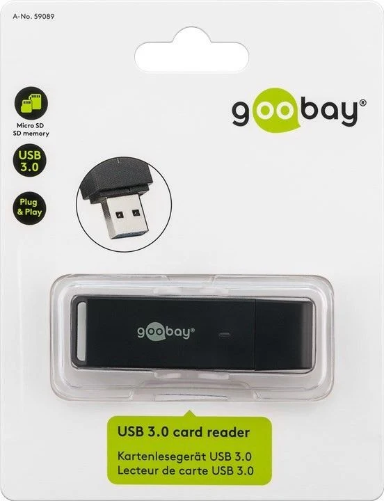Goobay Kartenlesegerät USB 3.0 zum Lesen von Micro SD und SD Speicherkartenformaten