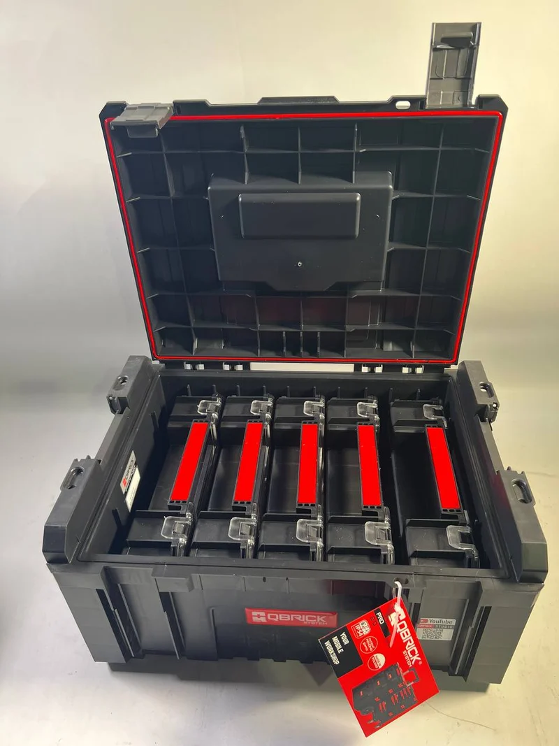 Qbrick System PRO Toolbox 2.0 Werkzeugkoffer 450 x 334 x 240 mm 19 l stapelbar IP54 + 5x TWO Organizer Multi - Beschädigt