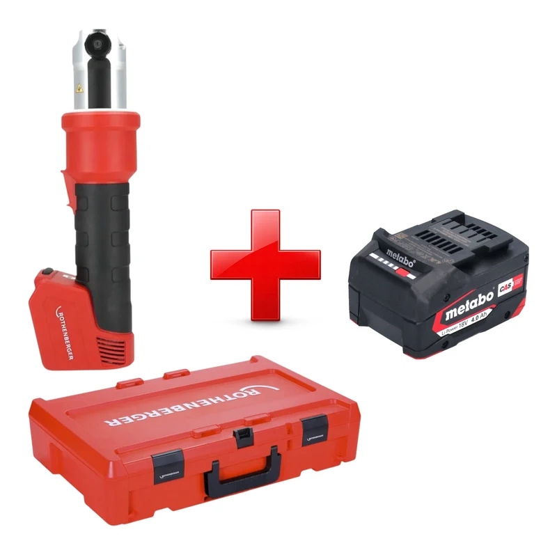 Rothenberger ROMAX NANO Akku Pressmaschine 18 V 34 kN CAS + 1x Akku 4,0 Ah + Rocase - ohne Ladegerät