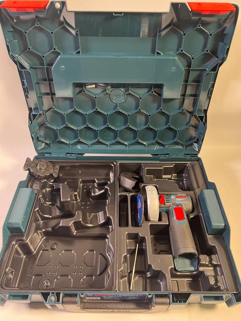 Bosch GWS 12V-76 Professional Akku Winkelschleifer 12 V 76 mm Brushless ( 06019F2003 ) + L-Boxx - ohne Akku, ohne Ladegerät - Leicht Gebraucht