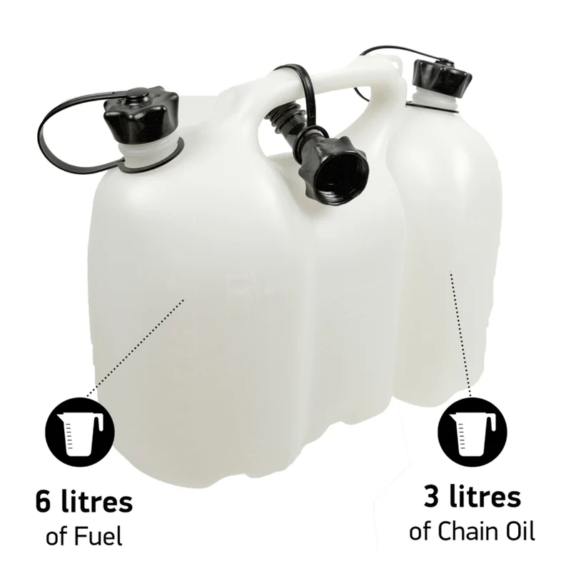 Oregon Kombikanister 6 + 3 l weiß transparent für Kraftstoff und Kettenöl ( 562406 )