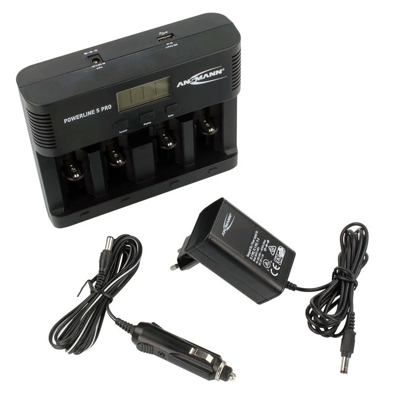 Ansmann Powerline 5 Pro Universal LCD Schnell-Ladegerät mit Kapazitätsanzeige