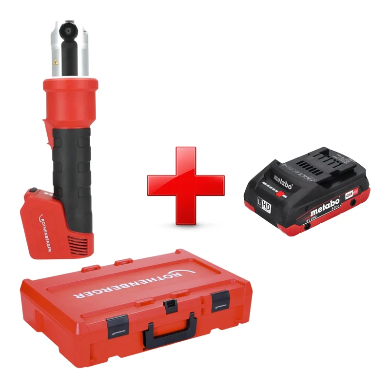 Rothenberger ROMAX NANO Akku Pressmaschine 18 V 34 kN CAS + 1x LiHD Akku 4,0 Ah + Rocase - ohne Ladegerät
