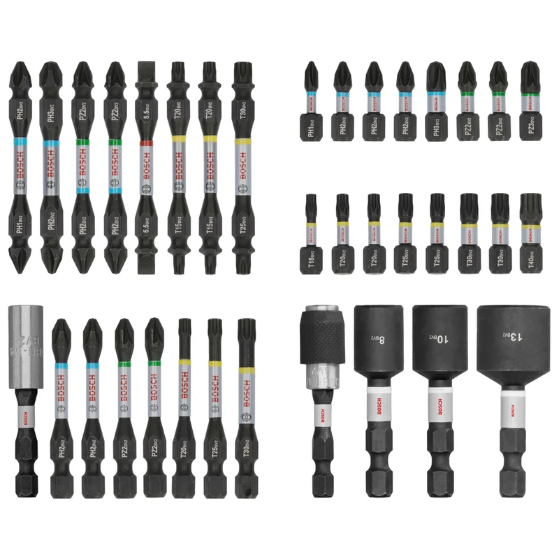Bosch PRO Impact Schrauber Bit und Stecknuss Set 36 teilig ( 2608522517 ) Phillips / Pozidriv / Torx / Schlitz