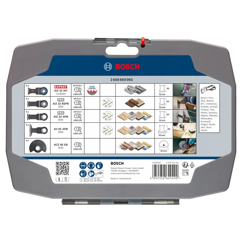 Bosch Professional Multifunktionswerkzeug Zubehör Schneid Set 5-tlg. ( 2608669093 ) Starlock + Koffer