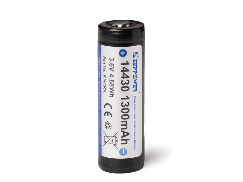 Keeppower 14430 - *1300mAh 3,6V - 3,7V Li-Ionen-Akku mit Schutzelektronik P1443C4