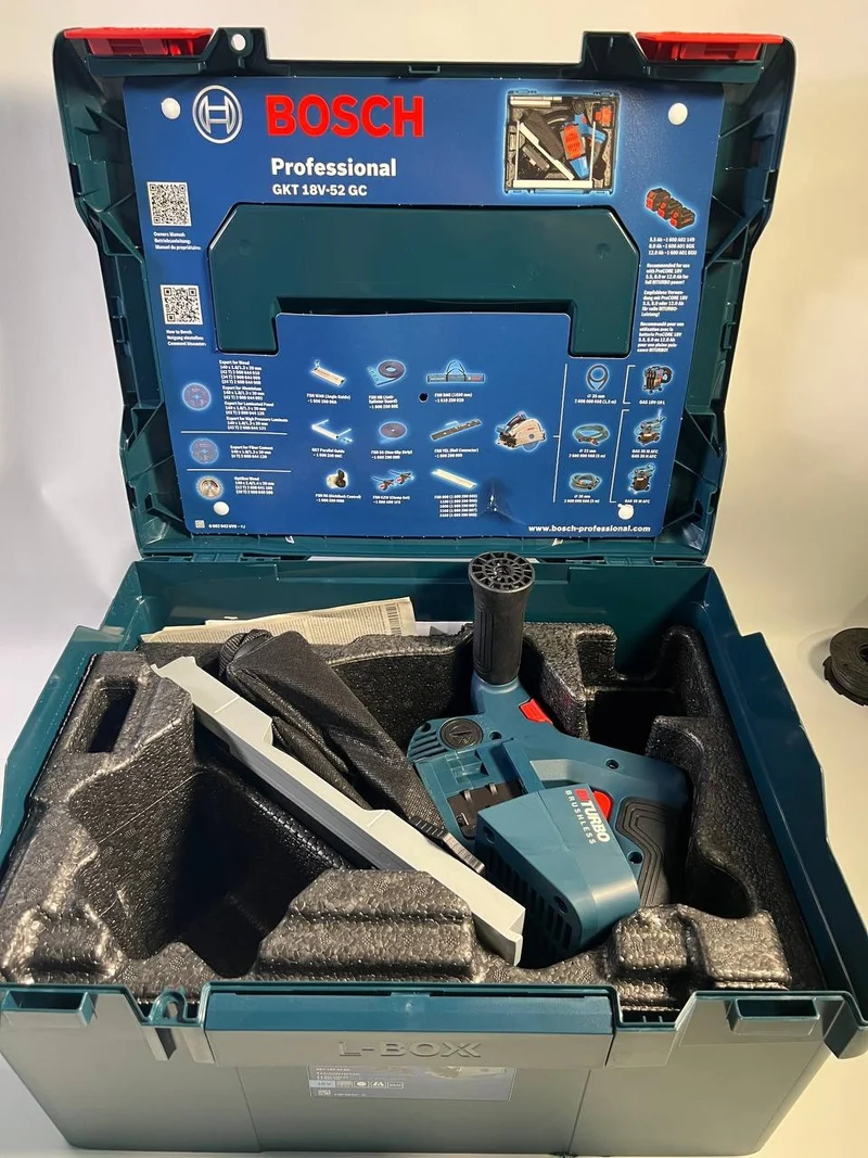 Bosch GKT 18V-52 GC Professional Akku Tauchsäge 18 V 140 mm BITURBO Brushless ( 06016B4000 ) + Connectivity Modul + L-Boxx - ohne Akku, ohne Ladegerät - Gebraucht
