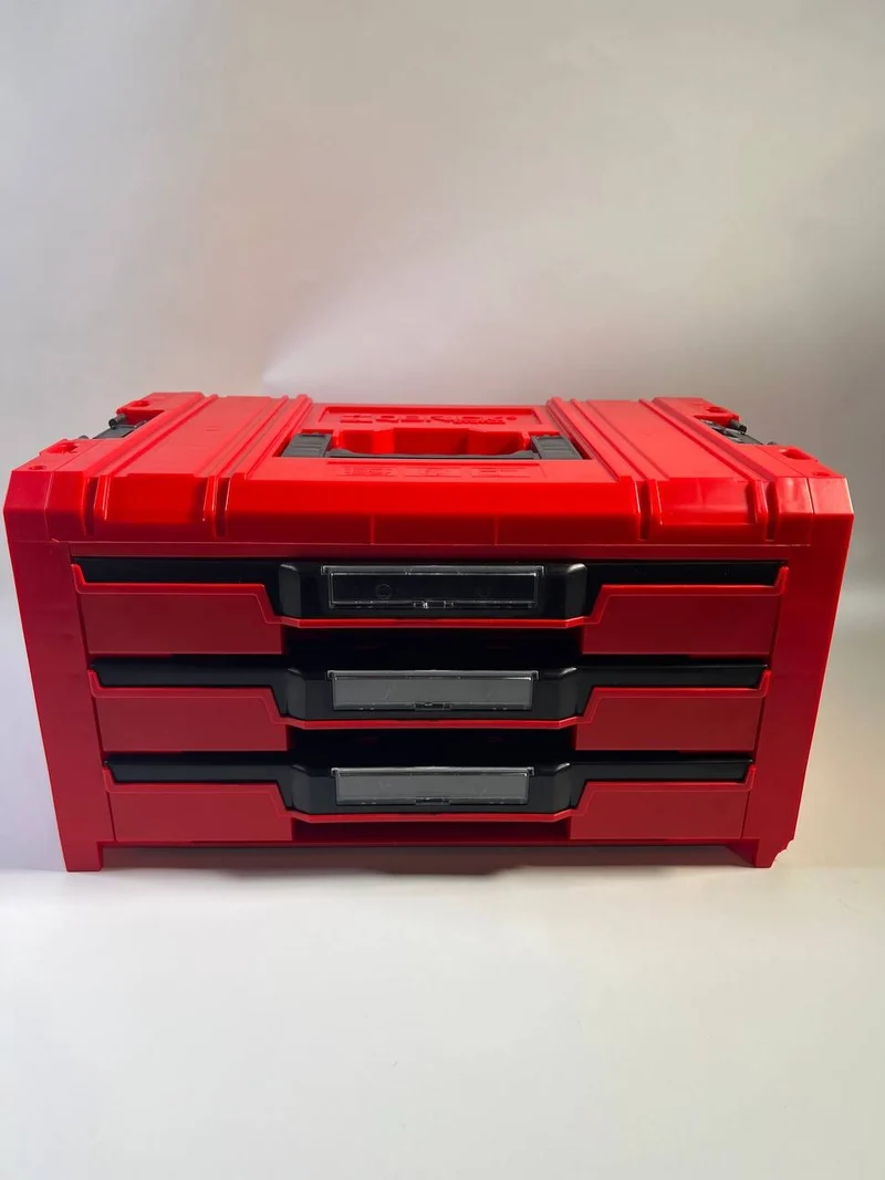 Qbrick System PRO Drawer 3 Toolbox 2.0 Expert RED ULTRA HD Werkzeugkoffer 450 x 310 x 244 mm 13,5 l stapelbar IP54 mit 3 Schubladen - Beschädigt