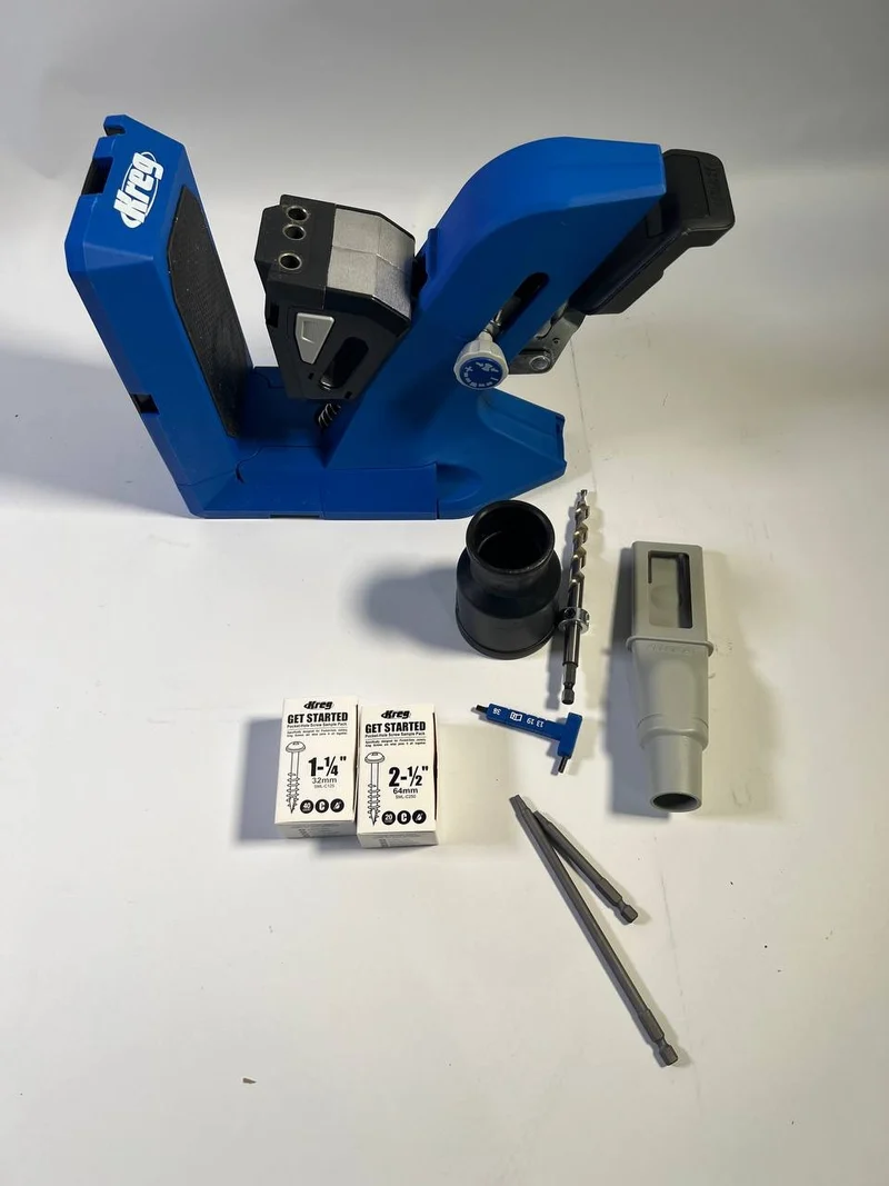 KREG Pocket Hole Jig 720 PRO Taschenloch Bohrschablone ( KPHJ720PRO-INT ) + Basis Station + Stufenbohrer + Bit + Schrauben - Leicht Gebraucht