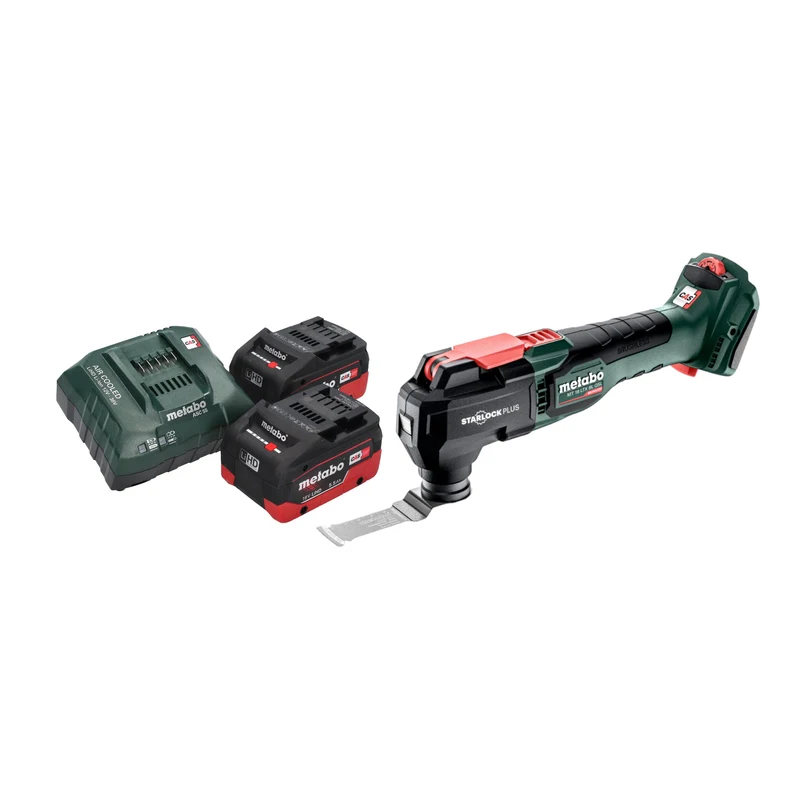 Metabo MT 18 LTX BL QSL Akku Multitool 18 V Brushless Starlock Plus + 2x LiHD Akku 5,5 Ah + Ladegerät