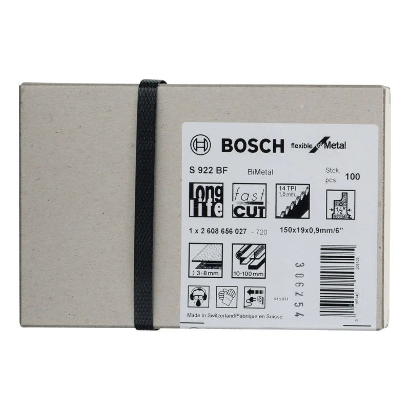 Bosch Professional S 922 BF Flexible for Metal Säbelsägeblatt BIM 100 Stk. ( 2608656027 ) 150 mm für Metall