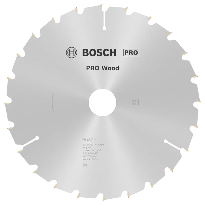 Bosch PRO Wood Kreissägeblatt 216 x 30 mm 24 WZ HM ( 2608640431 )