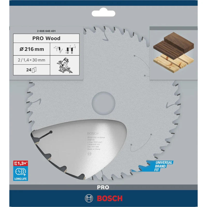 Bosch PRO Wood Kreissägeblatt 216 x 30 mm 24 WZ HM ( 2608640431 )
