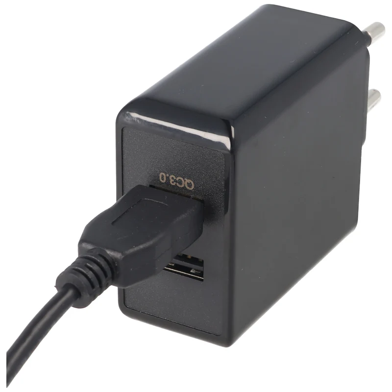 Goobay Dual-USB Schnellladegerät USB QC3.0 28W schwarz, lädt bis zu 4x schneller als Standardladegeräte