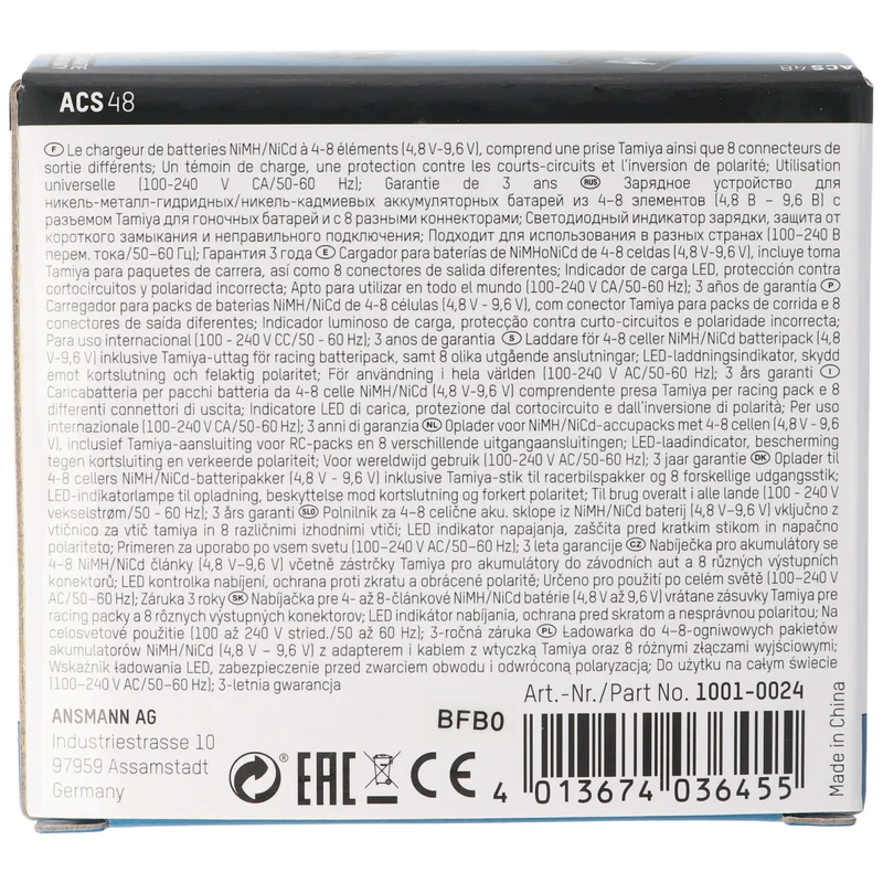 Ansmann Ladegerät ACS48 1001-0024 für 4,8 - 9,6 Volt Akkupacks