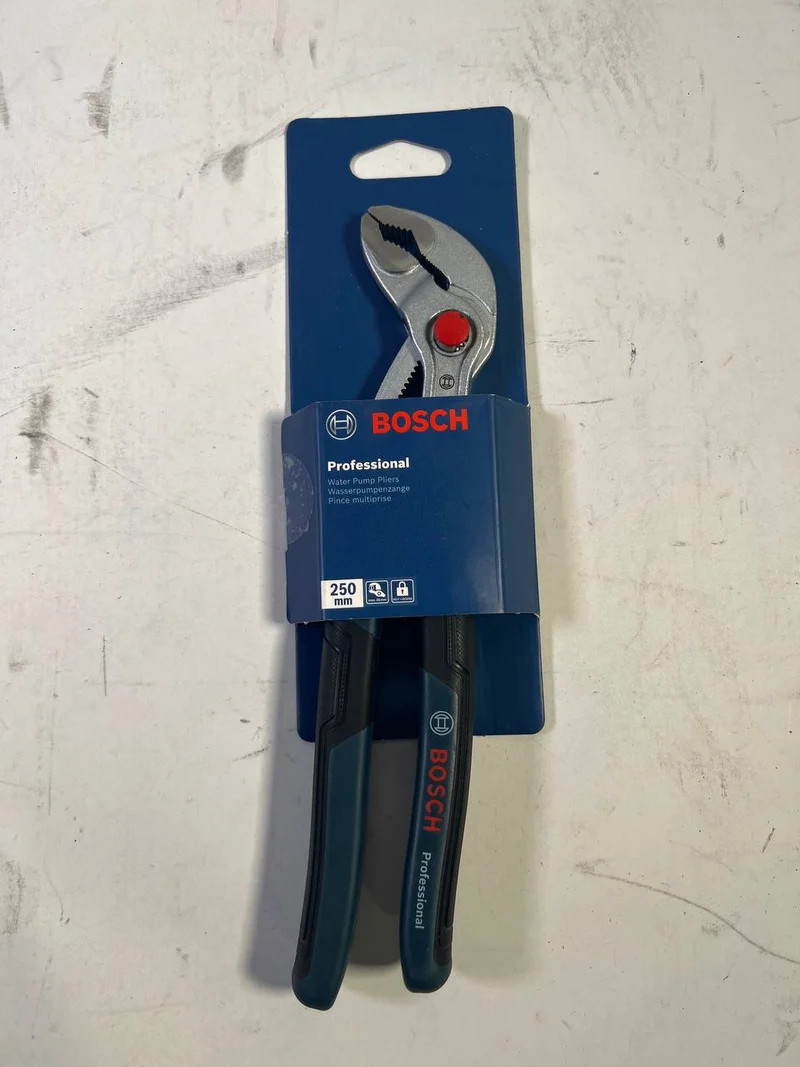 Bosch Sanitär Wasserpumpenzange 250 mm Professional ( 1600A02W3N ) aus Chrom Vanadium Stahl - Leicht Gebraucht