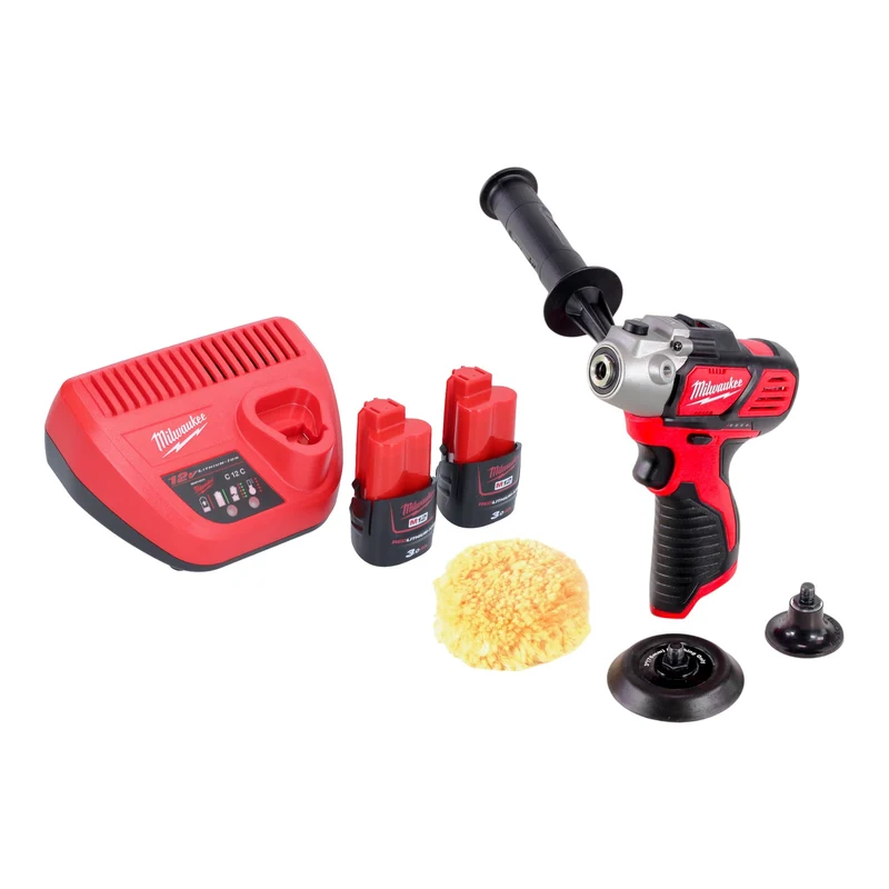 Milwaukee M12 BPS-302 Akku Polierer 12 V + 2x Akku 3,0 Ah + Ladegerät