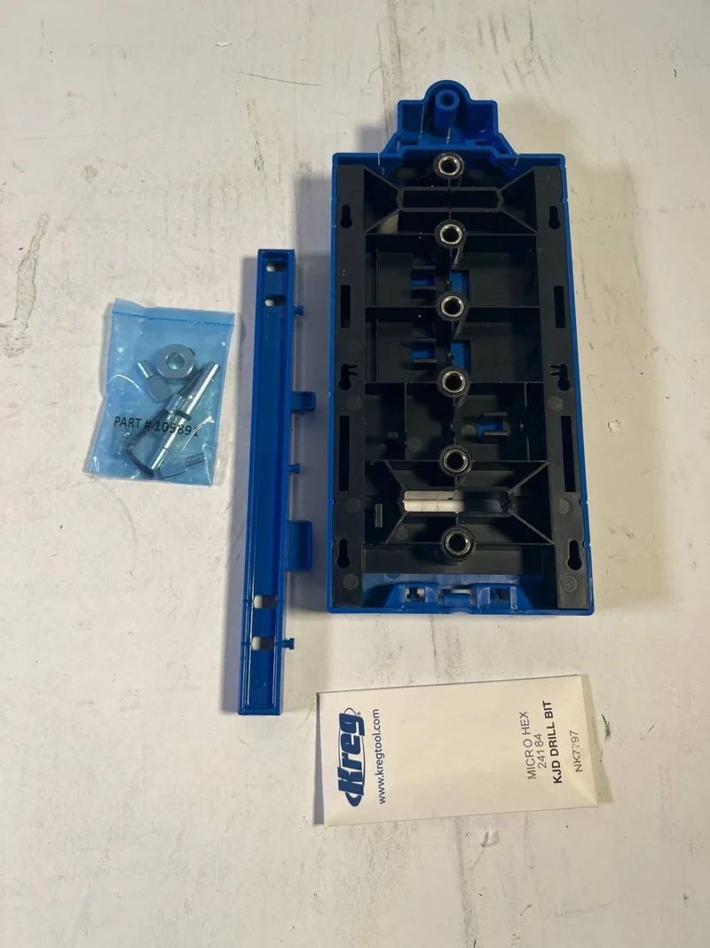 Kreg LR32 Lochreihen Bohrschablone 32 mm blau + 5 mm Bohrer ( KMA3232-INT ) - OVP Beschädigt