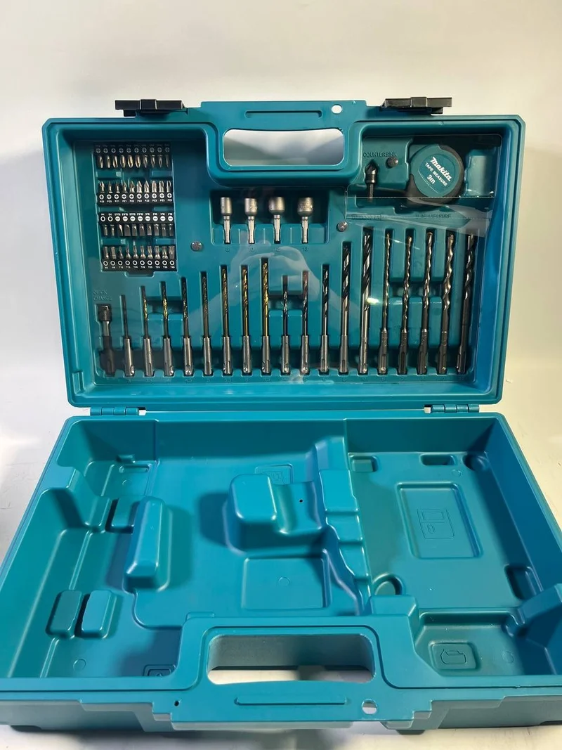 Makita 183W49-4 Transportkoffer 480 x 320 x 140 mm + 65 tlg. SDS-plus Zubehör Set für Akku Bohrhammer DHR171 - Beschädigt