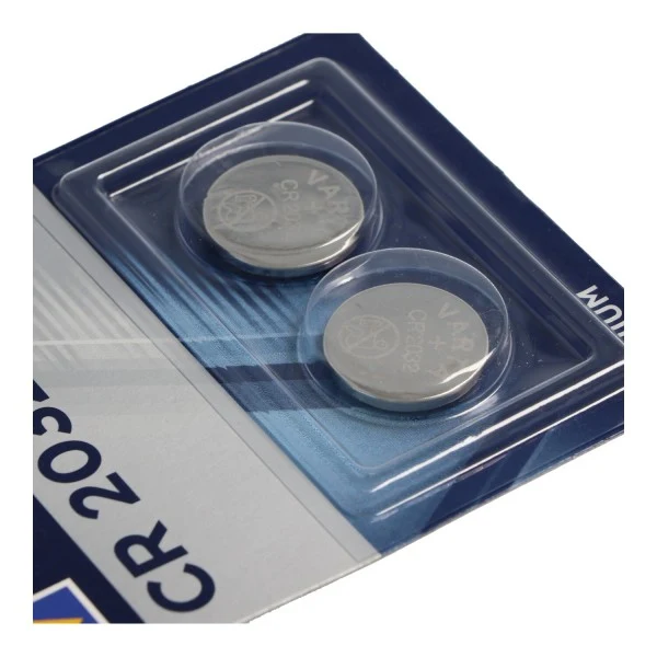 Varta CR2032 Batterie, IEC CR 2032, Abmessungen 20 x 3,2mm, Knopfzelle im 2er Blister