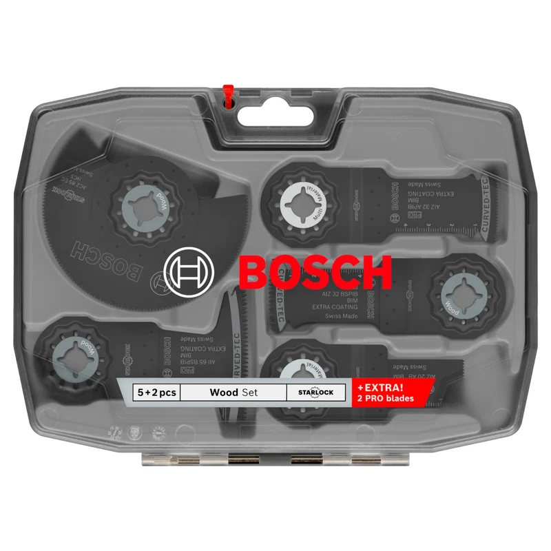 Bosch Professional Multifunktionswerkzeug Zubehör Holz Set 7-tlg. ( 2608669097 ) Starlock + Koffer